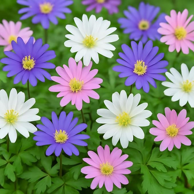 Blanda Anemone Mixture - Pastel Colored Anemone Bulbs to Grow Your Own - Spring Flowers for Planting (20 Bulbs)