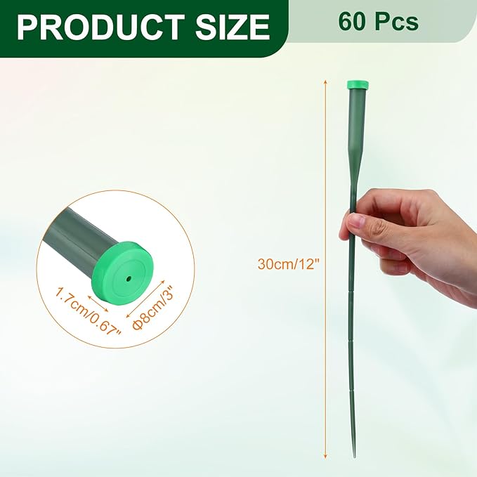 MECCANIXITY 90 Pcs Floral Water Tubes, 12 Inch Flower Water Tubes Floral Vials with Pick and Caps for Plants Stem Fresh Flowers Arrangement Decor Florist Supplies, Dark Green/Grass Green