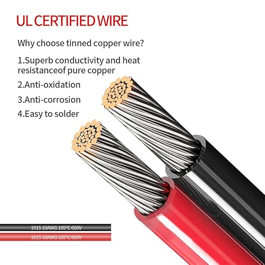 ELFCULB 2FT 10AWG SAE to Alligator Clips Cable, Weatherproof, for Solar Cells, Small Automotive Appliances, Battery Car Power Conversion Equipment