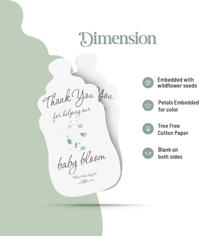 15pcs Green Baby Bottles and 15-Set Planting Guide with Glassine Envelopes