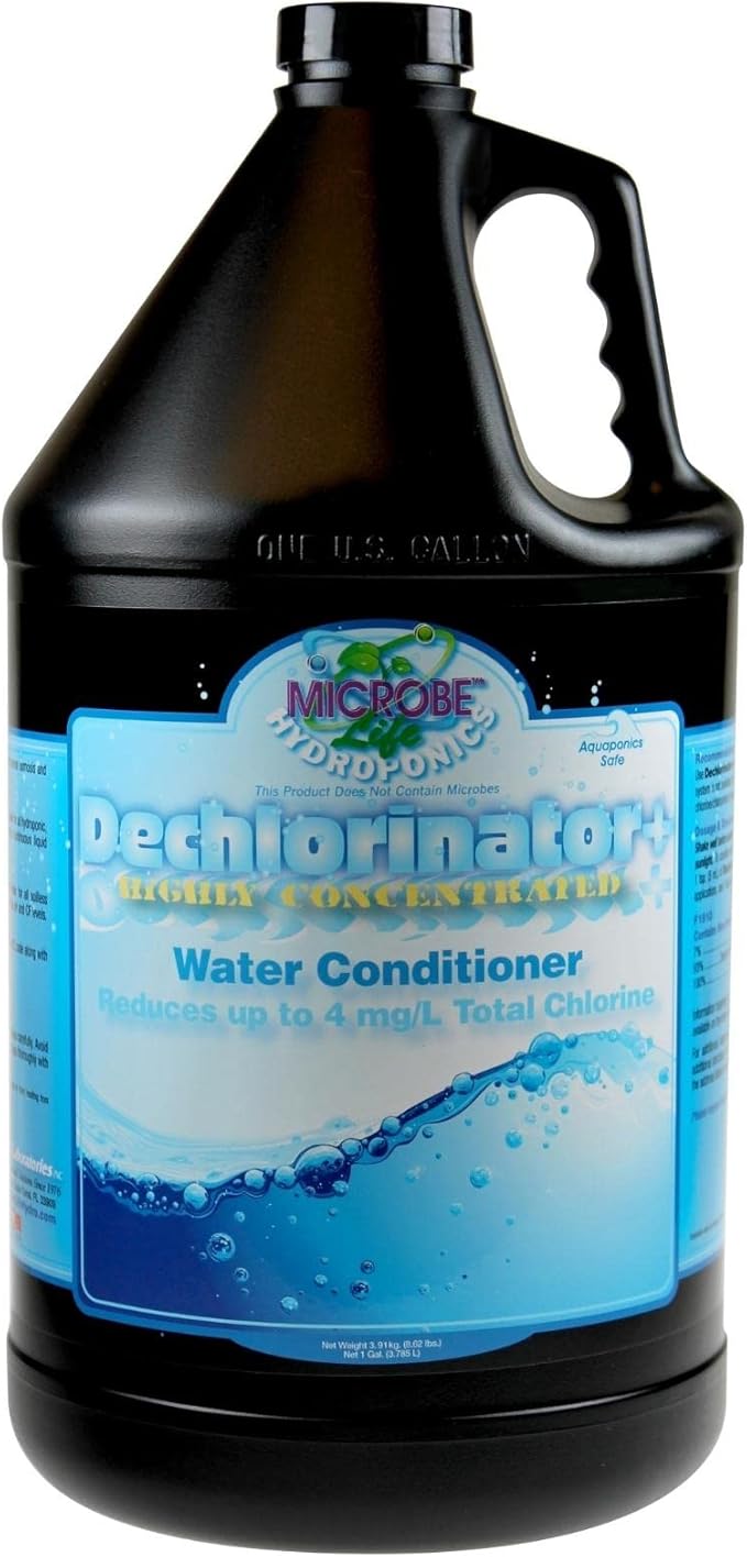 Microbe Life Hydroponics Premium Dechlorinator for Hydroponics Gardens, Chlorine and Chloramine Neutralizing Full-Function Water Conditioner for Fruits, Vegetables, and Herbs, 1 Gallon