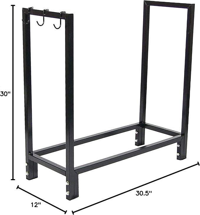 Sunnydaze Firewood Log Rack with Cover - Indoor or Outdoor Wood Storage - 30-Inch - 500-lb Capacity