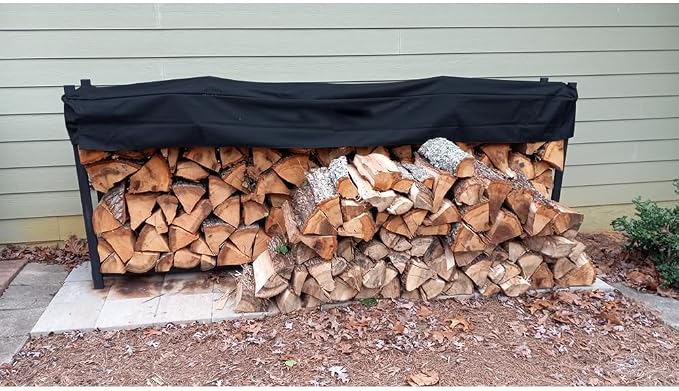 Firewood Rack Top Cover Waterproof Replacement for 10 Foot Heavy Duty Storage Log Rack (Not The Full Cover)