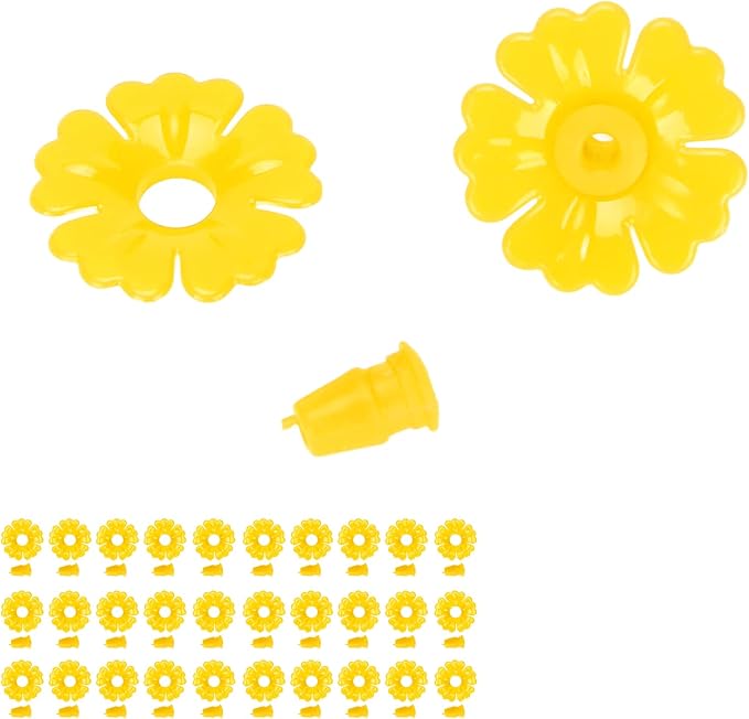 30 Set Hummingbird, Hanging Bird Feeding Ports Star Shaped Flexible Feeder Flowers Replacement Hummingbird Replacement Parts Garden SuppliesYellow (Yellow)