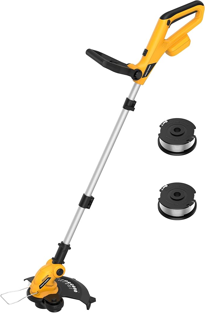 3 in 1 Cordless String Trimmer (No Battery) Compatible with Dewalt 20V Max Battery, 12" Electric Weed Wacker with Auto Line Feed, Foldable Weed Eater/Edger Trimmer/Mower for Yard Garden, Grass Trimmer