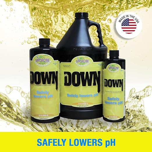 Microbe Life Hydroponics pH Down pH Control Liquid, Premium Buffering for pH Stability, Decreases pH Levels, Use with Any Feeding Systems Including Hydroponics or Soil, 32 Ounces