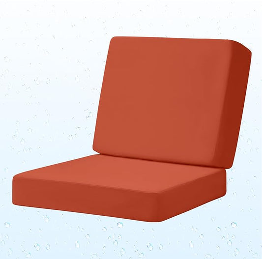 Deep Seat Patio Cushions Set, 22x22 Inch Waterproof & Fade Resistant Outdoor Chair Cushions, Thick Padded Replacement Sofa Cushions for Garden Yard Furniture