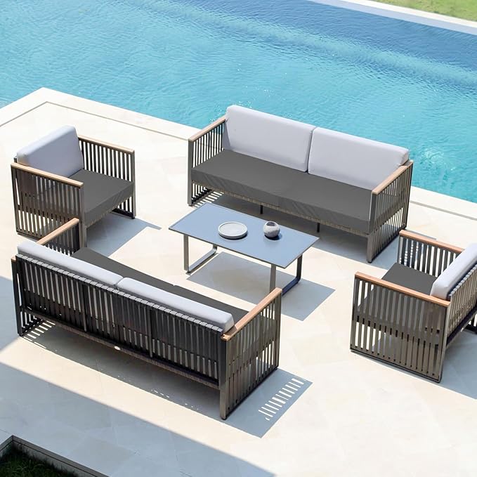 Easy-Going Waterproof Patio Cushion Covers ONLY Cover 22x20x4 inch 2 Pack Replacement Non-Slip Outdoor Seat Cushion Slipcover with Zipper. Dark Gray