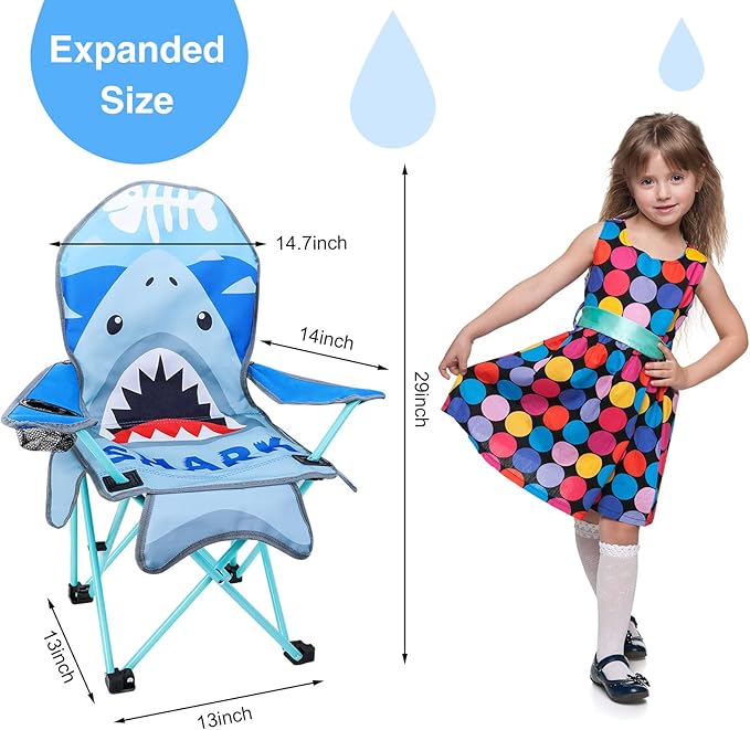 KABOER Kids Outdoor Folding Lawn and Camping Chair with Cup Holder and Carrying Bag, Children's Camping Chairs