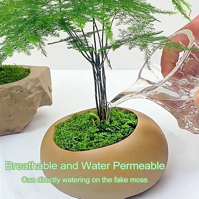 Fake Moss for Potted Plants,Green Moss for Crafts Artificial Floral Moss for Planters Green Moss Decor for DIY Table Centerpieces Faux Moss Filler for Indoor Outdoor Fairy Gardening Decor