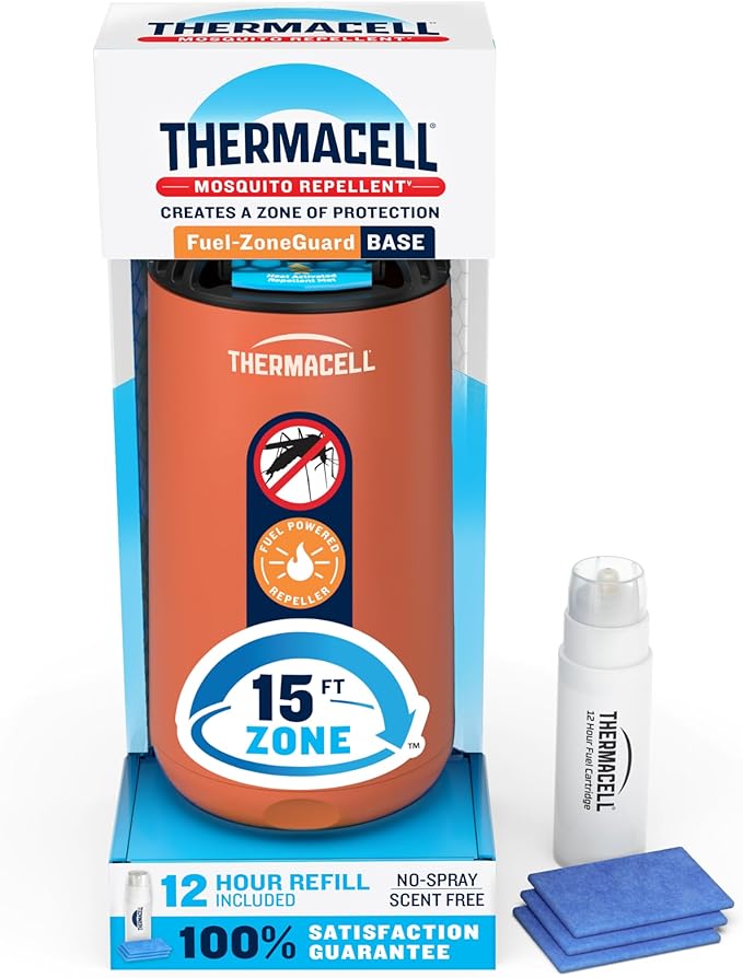 Thermacell Mosquito Repeller Patio Shield; Includes 12-Hour Refill; Highly Effective Mosquito Repellent for Patio; Bug Spray Alternative; Scent Free; No Candles or Flames