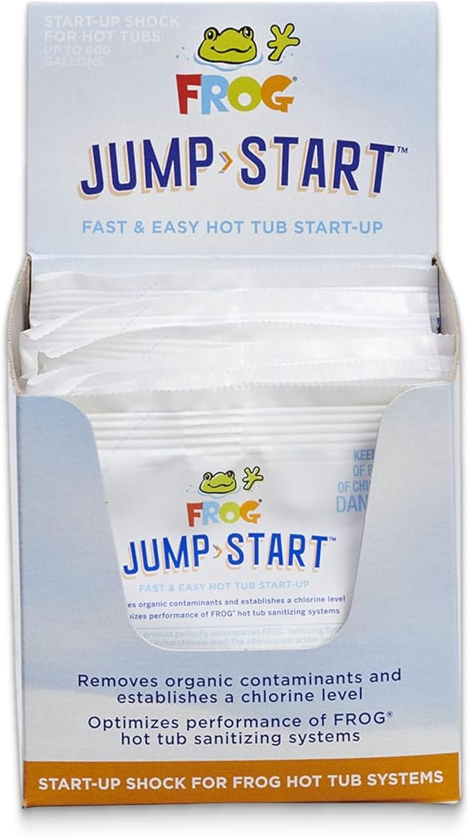 FROG Jump Start for Hot Tubs - Start-Up Chlorine Shock Removes Organic Contaminants & Establishes Chlorine Level - Hot Tub Set Up & Treatment - 12 Pack