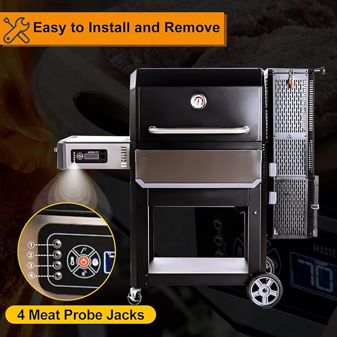 2-Pack Meat Temperature Probe Replacement Parts for Masterbuilt Gravity Series 560/800/1050 Grill + Smoker, with 2 Grill Clips and 2 Probe Grommets, Replace Accessories Number: 9004190170