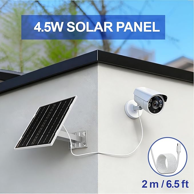 Eco-friendly 4.5W 5V Monocrystalline Solar Panel, Type-C Interface, IP66 Waterproof, 6.5-foot Cable, High Conversion Rate, Compatible with Various Electronic Devices