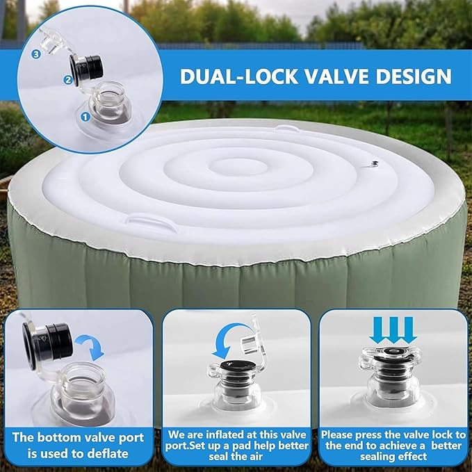 4.5 Ft Inflatable Hot Tub Cover - Energy Saving Lid for Round Hot Tub - Foldable Protective Rain Overflow Cover for Outdoor Inflatable Hot Tubs