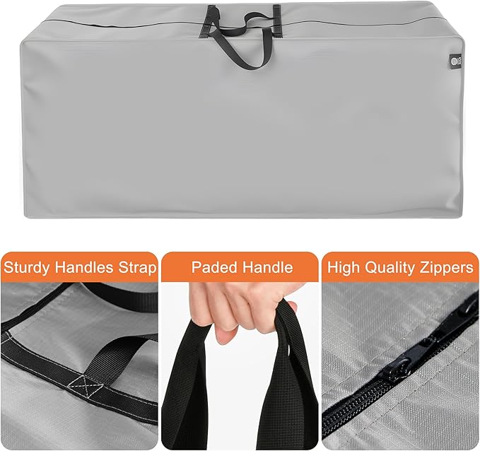 Outdoor Cushion Storage Bags Waterproof Outdoor Cushions Storage Bag Extra 48" L x 16" W x 22" H Large Patio furniture Cushion Storage Bag with Handle and Zipper