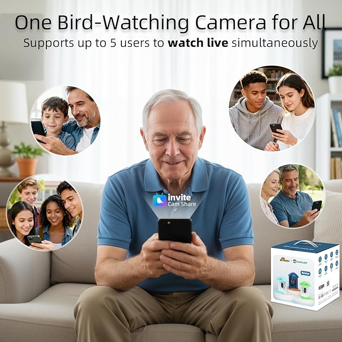 Smart Bird Feeder with 4MP HD Camera, Birdwatching Camera with Free AI Identify Birds & Solar Panel for Outdoors, Auto Video Capture & Instant Notifications, Green