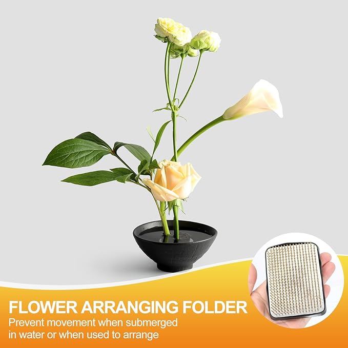 PATIKIL 2.7"x3.7" Flower Frog, Brass Flower Arrangement Holder Square Floral Pin Frogs Ikebana Arranger Tool for Vase Supplies Home Office DIY Craft, Gold