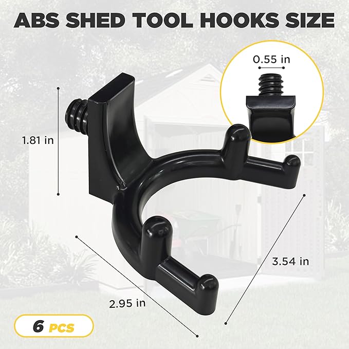 6pcs Storage Shed Hooks for Suncast: U Tool Hangers Compatible with Suncast/Craftsman Shed Tool Hooks Storage Shed Shelves Accessories Utility Double Head Design Garden Storage Shed Hanger