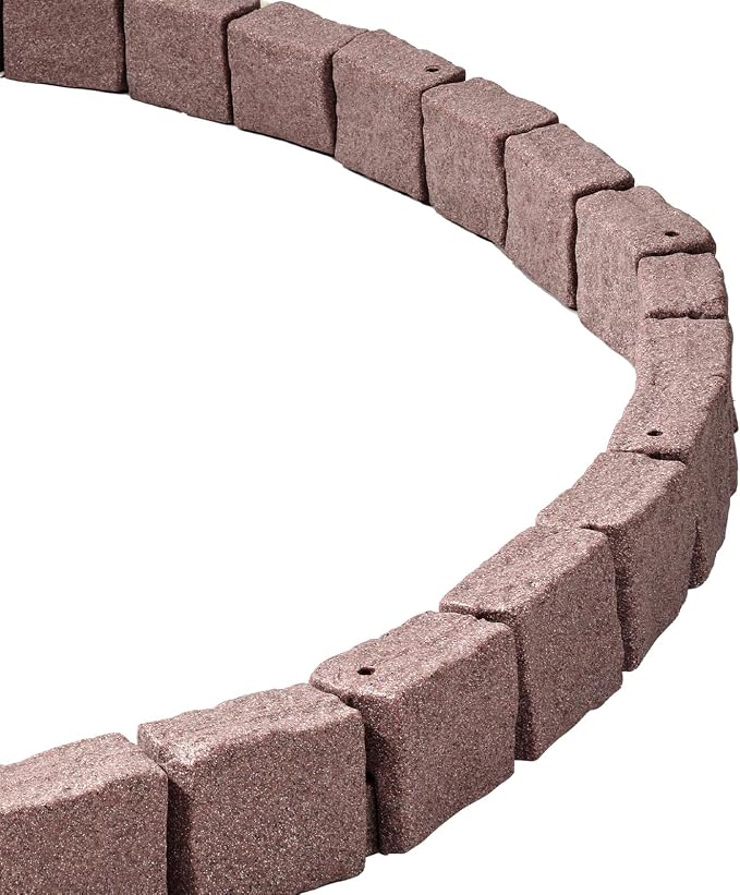 VEVOR Faux Stone Landscape Edging, 46.8" x 3.9" Realistic Lawn Edging with Anchoring Spikes, Flexible Brick-Sized Garden Border, Fade-Resistant Yard Garden Stone Border for Driveways Walkway, Brown