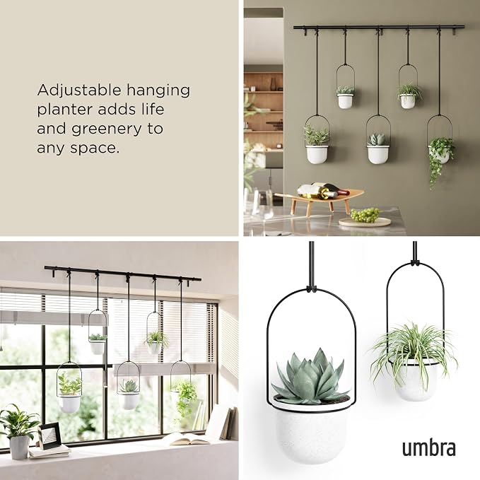 Umbra Triflora Hanging Planter, Set of 5, White (Pack of 3)