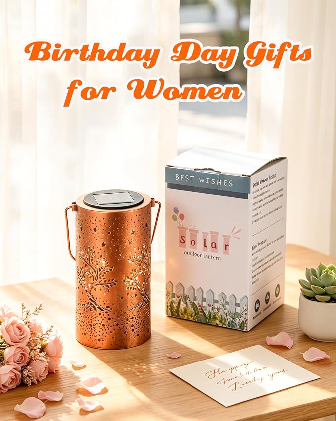 ANYTALK Tree of Life Solar Lanterns Outdoor Waterproof, Birthday Gifts for Women Mom Grandma, Hanging Solar Lights for Yard, Patio, Porch, Garden Decor, Christmas Gifts for Her/Him