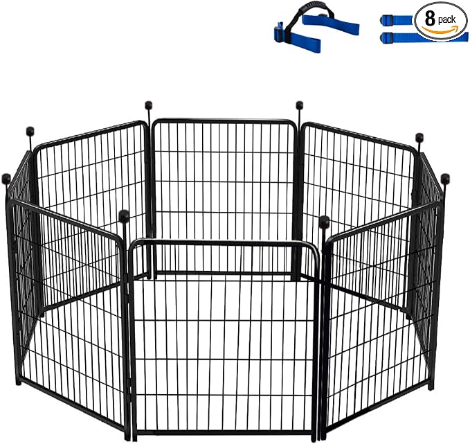 Garden Fencing 48 inch High, 8 Panels Total 17.7Ft(L). Garden Fence Border, Flower Bed Fencing, Dog Fences for The Yard, Dog Digging Fence Barrier (No Gate)
