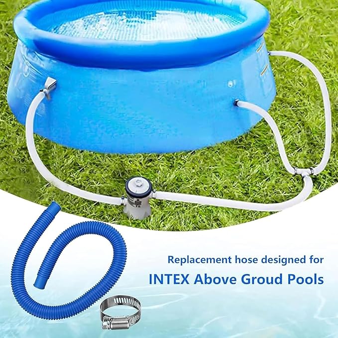 1.25" x 41in Pool Hoses Set for Above Ground Pools – Pool Pump Replacement Hose with Clamps, Compatible with Intex, Coleman, Summer Waves Pool Pumps & Filters (4 PACK White)