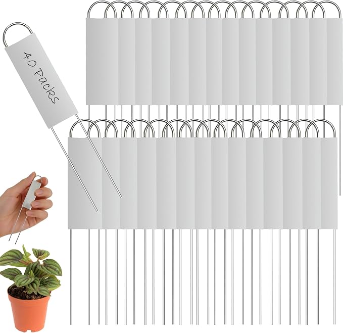 40 Pieces Metal Plant Labels 6 Inch Aluminum Metal Plant Tags Garden Label Markers Outdoor Planting Garden Markers for Plants Vegetables Herb Seedlings Flowers