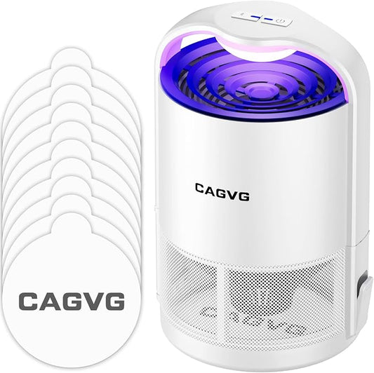 Fly Trap Indoor, Fruit Fly Traps for Indoors Flying Insect Gnat Traps for House Indoor with Adjustable Lighting, Bug Zapper Indoor, Gnat Killer Catcher with 10 Refills （White)