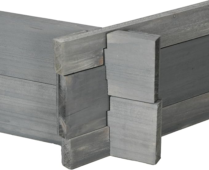 Outsunny Wooden Raised Garden Bed, Hexagon Screwless Outdoor Planter Box Plants, Vegetables, Flowers, Herbs, 39" x 36" x 6", Gray