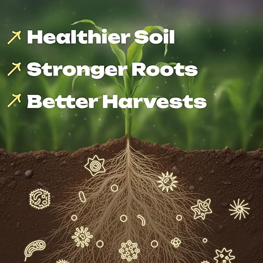 RichFarm Booster, Root Stimulator for All Crops, Works with Any Fertilizer or Plant Food, Organic, Billion Microbes Soil Conditioner, Water-Soluble Plant Food additive, 4.23 oz Cover 1/3 Acre