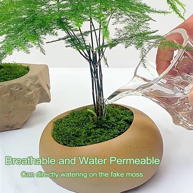 Fake Moss for Potted Plants,Green Moss for Crafts Artificial Floral Moss for Planters Green Moss Decor for DIY Table Centerpieces Faux Moss Filler for Indoor Outdoor Fairy Gardening Decor