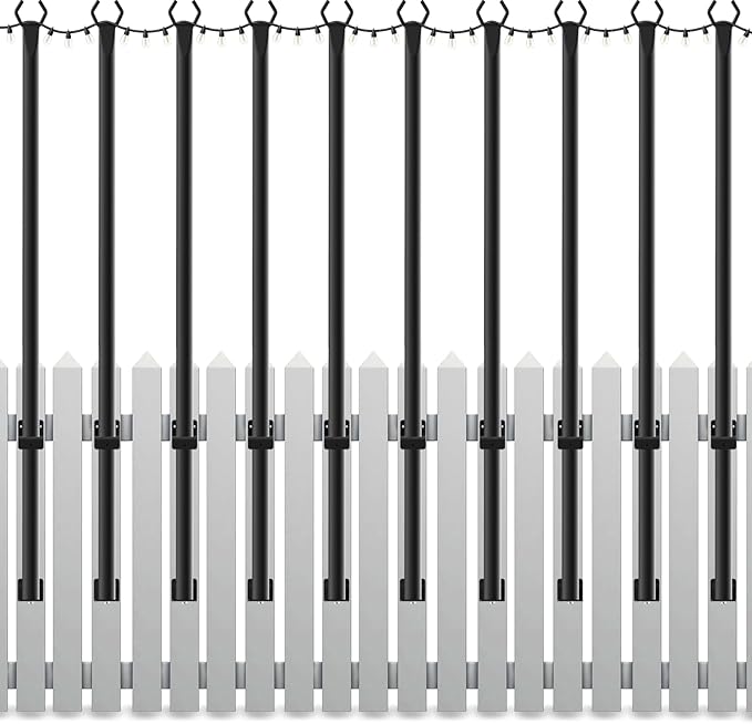 Mutovlin 10 Pack String Light Poles,5 Ft Light Poles for Outside String Lights,Outdoor Lights Pole with Fork,Metal Poles Stand for Patio Deck Backyard
