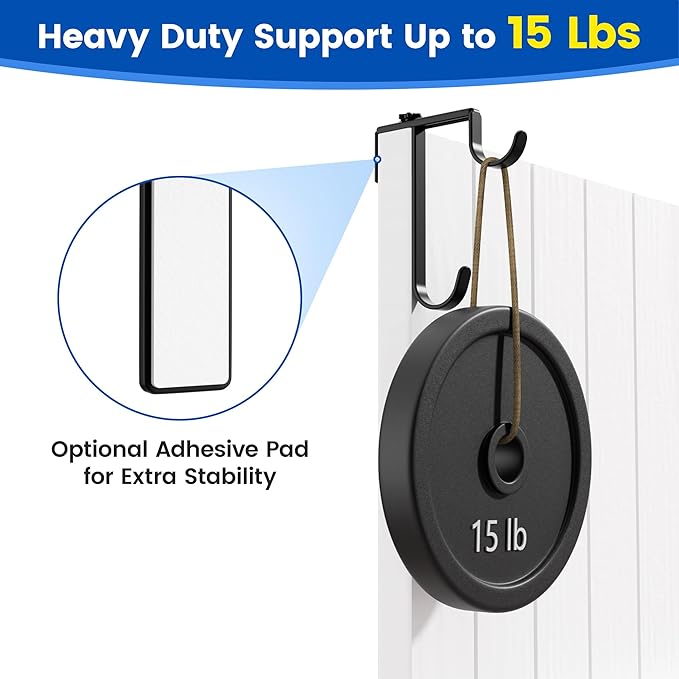 niffgaff 2pcs Double Pool Pole Hooks, Adjustable Thickened Panel Pool Fence Equipment Hooks Metal Hangers for Hanging Tool for Vinyl Fence Pool, Wall, Skimmers, Hose, Swimming Pool Accessories