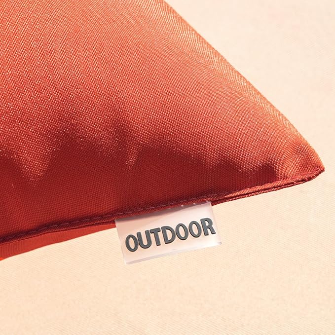 MIULEE Pack of 2 Decorative Outdoor Waterproof Pillow Covers Rectangular Garden Cushion Sham Throw Pillowcase Summer Shell for Fall Patio Tent Couch 12x20 Inch Burnt Brick