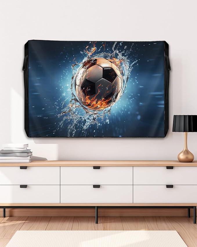 Outdoor TV Cover Waterproof Weatherproof 60 to 65 Inch, Sport Football with Water Outside TV Covers with Zipper Flap, TV Screen Protectors for LED LCD OLED Television