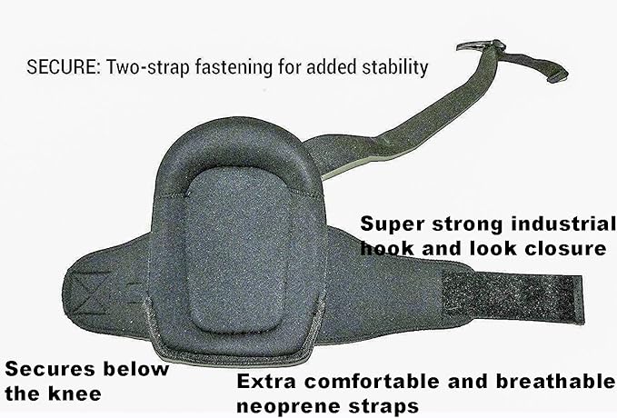 CLC Custom Leathercraft 345 Professional Kneepads, Supportive Gel Cushion, Breathable Neoprene Straps, Over Sized Caps for More Coverage, Ideal for Gardening, Flooring, Cleaning and Construction , Black