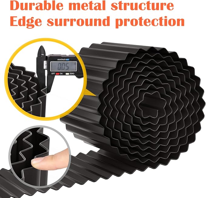 LAVEVE Corrugated Metal Garden Edging, Landscape Edging Border for Lawn, Flower Bed, Garden Fence, Paver Edging (10" x20Ft*2Pack)