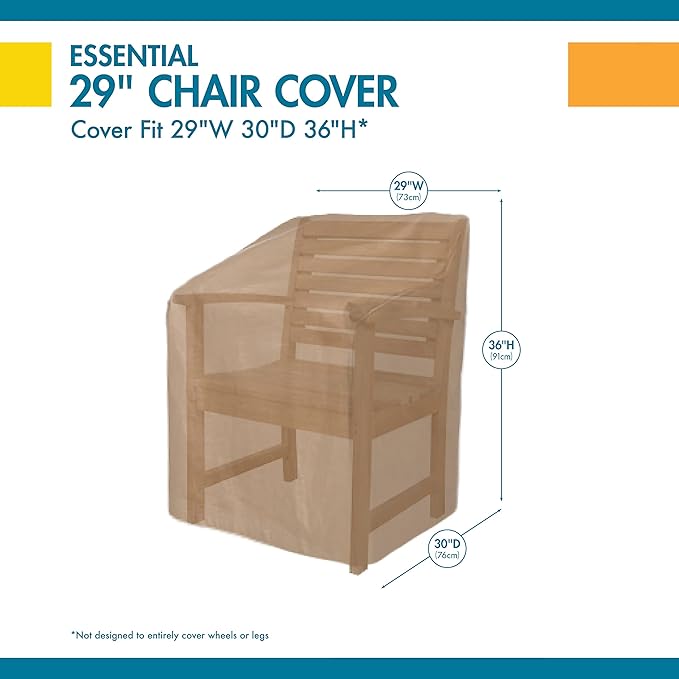 DUCKCOVERS Essential Water-Resistant 29 Inch Patio Chair Cover, Outdoor Chair Covers