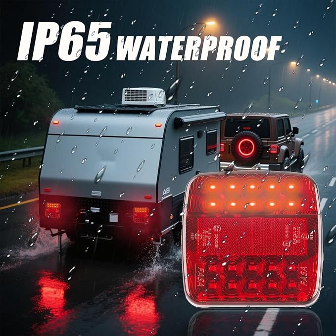 Wireless Trailer Lights Magnetic, upgrade Rechargeable Wireless Trailer Tow Lights LED Kit, IP65 Waterproof, 10-Hour Battery Life, 100 FT Signal Synchronization for Towing Truck Camper RV Boat