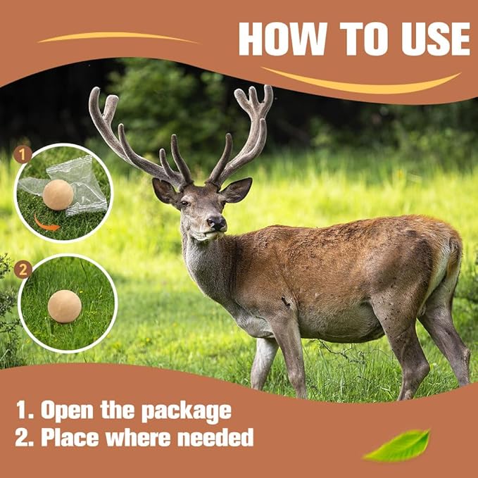 Deer Repellent for Plants, Rabbit Repellent Outdoor, Deer and Rabbit Repellent for Plants, Garden, Trees, Deer Away Safe for People, Pets and Plants, Lasts Up to 60 Days 10 Packs