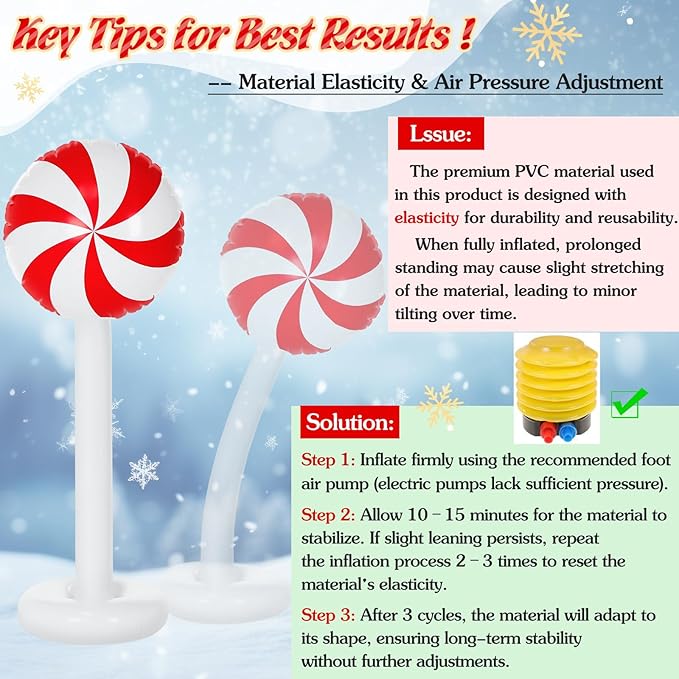 Simgoing 4 Pcs Christmas Inflatables Candy Outdoor Decorations 4 FT Christmas Candy Inflatable Column Blow up Decoration for Winter Xmas Lawn Yard Garden Home Decor(Red, White)