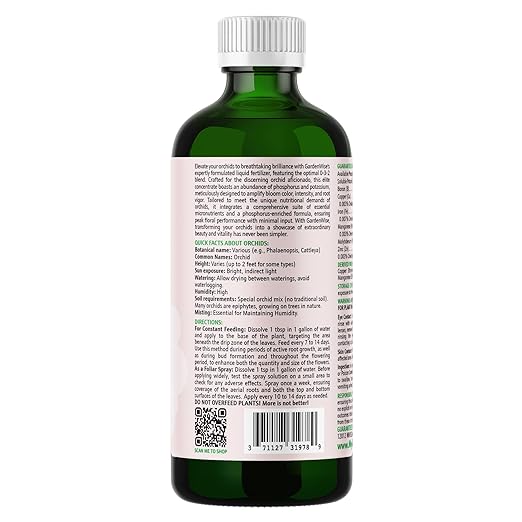GARDENWISE 0-3-2 Giant Bloom: Orchid Bloom Enhancer - Orchid Bloom Booster - Orchid Food Fertilizer Concentrate - Chelated Nutrients for Healthy Flower & Reblooms (16 OZ)
