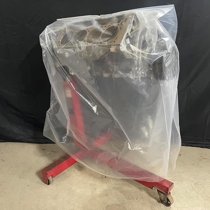 10 Pack Clear Engine Bag Covers – 39" x 47" Heavy-Duty Dustproof Storage Bags for Engine Protection, Attic & Basement Organization