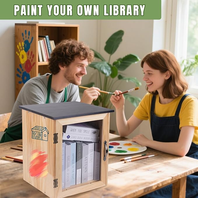 Little Library Box Outdoor, Free Outdoor Litte Library Box Storage, Free for Neighborhoods, Community, Sharing Books, Literature, Newspaper etc.(1 Pcs Sticker)