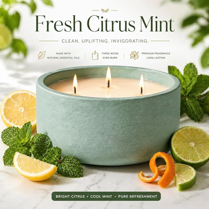 Scented Candles for Home Scented, Non Toxic Soy Candle for Women & Men, Matte Ceramic Jar Perfect Luxury Home Fragrance, Elegant Décor & Gift