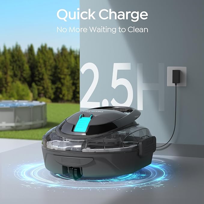 [2026 New] TALOSBO S2 Robotic Pool Cleaner – Dual-Layer Filtration, 90-Min Runtime, Powerful Cordless Pool Vacuum for Above-Ground & Flat Pools, Efficient Debris Removal & Auto-Parking Design