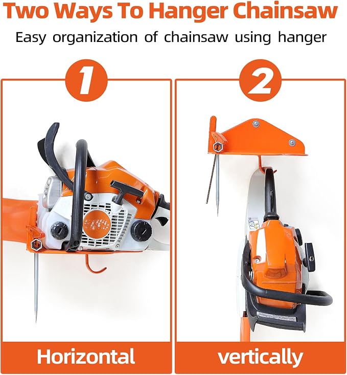 Chainsaw Holder, Chainsaw Wall Mount, Heavy Duty Chainsaw Mount Garage Storage Holder, 1 Pack Chainsaw Accessories Garage Organization Rack