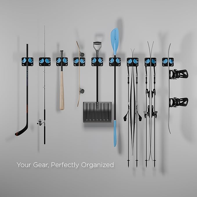 Gravity Grabber, The OG - Ski & Snowboard Wall Mount, Indoor Garage & Home Storage Organizer, Damage-Free Grip, Holds Skis/Boards/Poles/More, Space-Saving Premium Gear Rack, (Carbon 2-Pack)